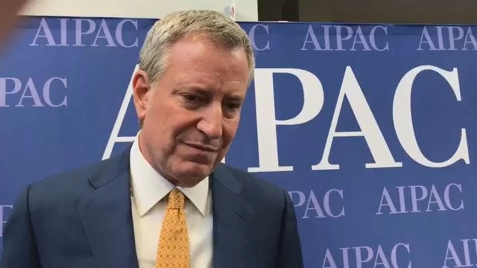Interview with Mayor de Blasio from AIPAC - Courtesy i24 News
