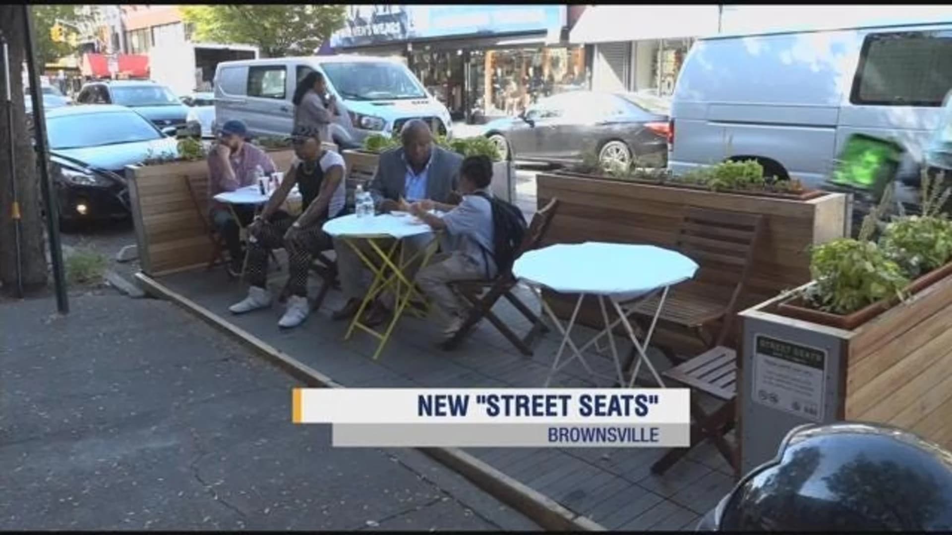 Parking spaces converted into 'street seats' in BK