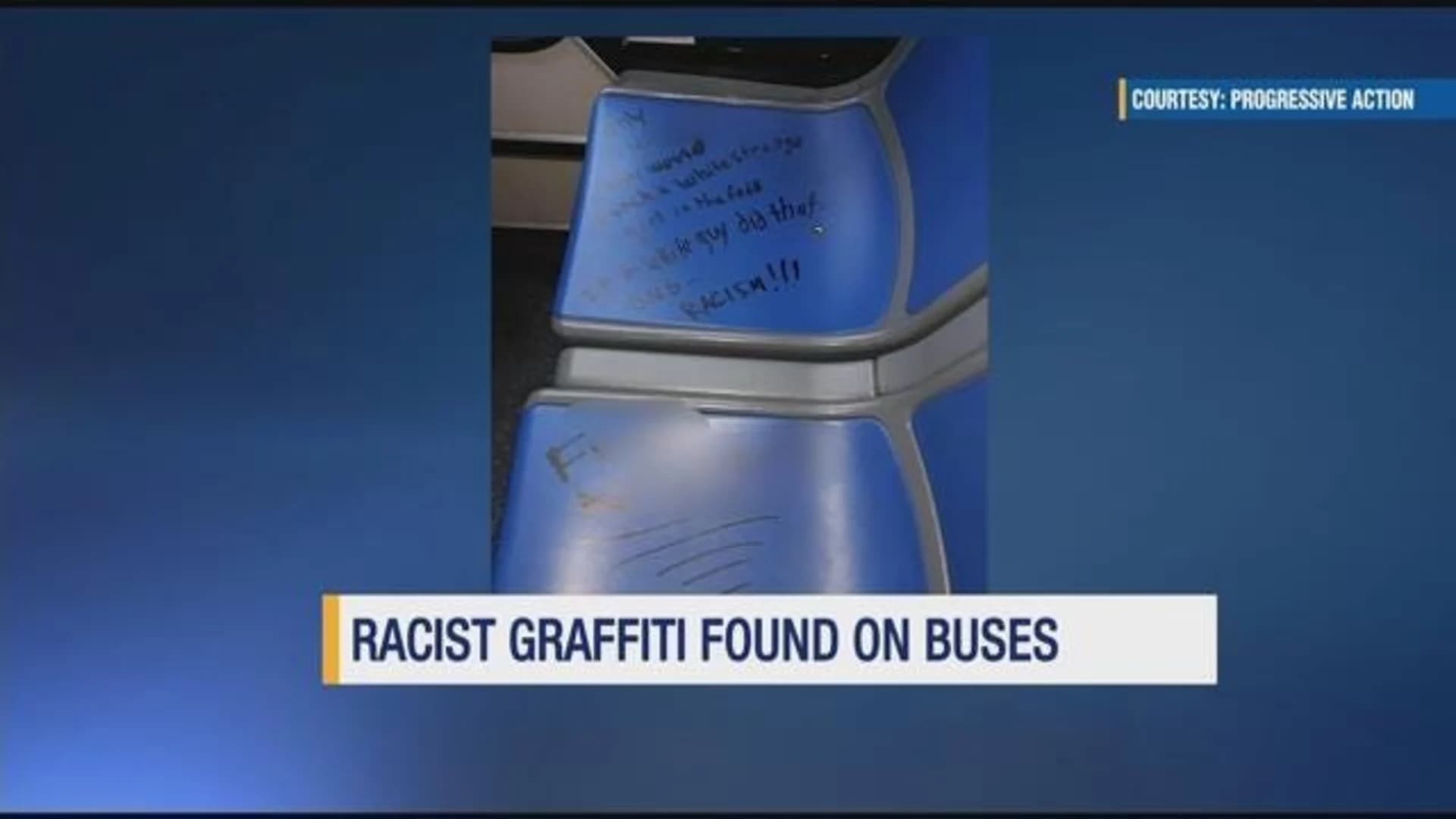 Police: Racist graffiti found inside MTA buses