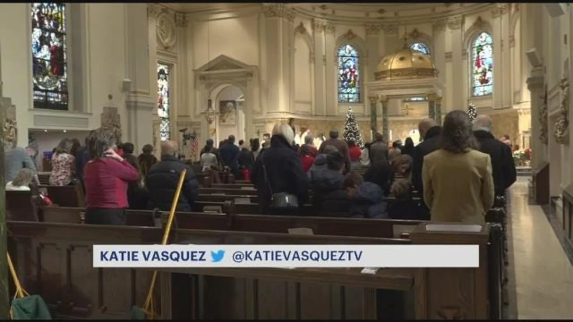 Catholics head to Christmas Day Mass at the Cathedral Basilica of St. James in Downtown Brooklyn