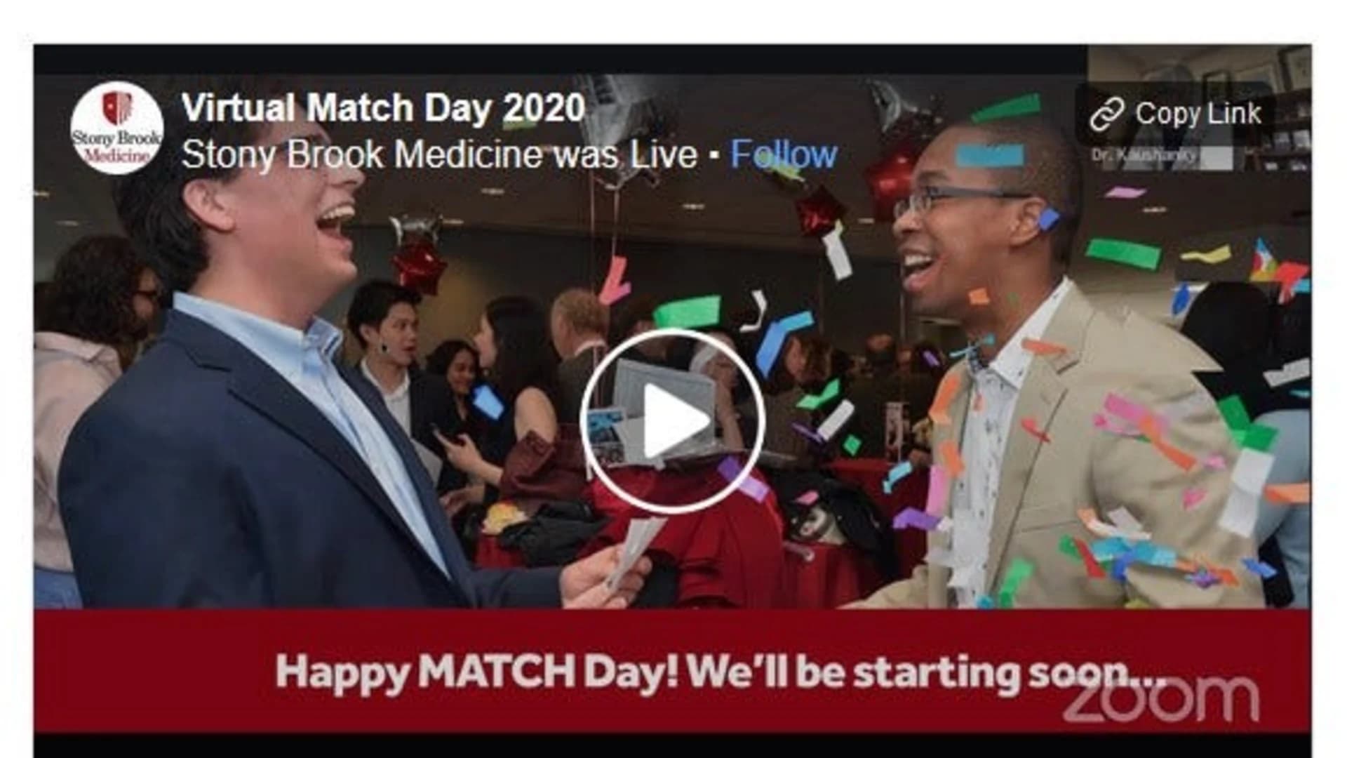 Stony Brook University School of Medicine goes virtual for ‘Match Day’ event
