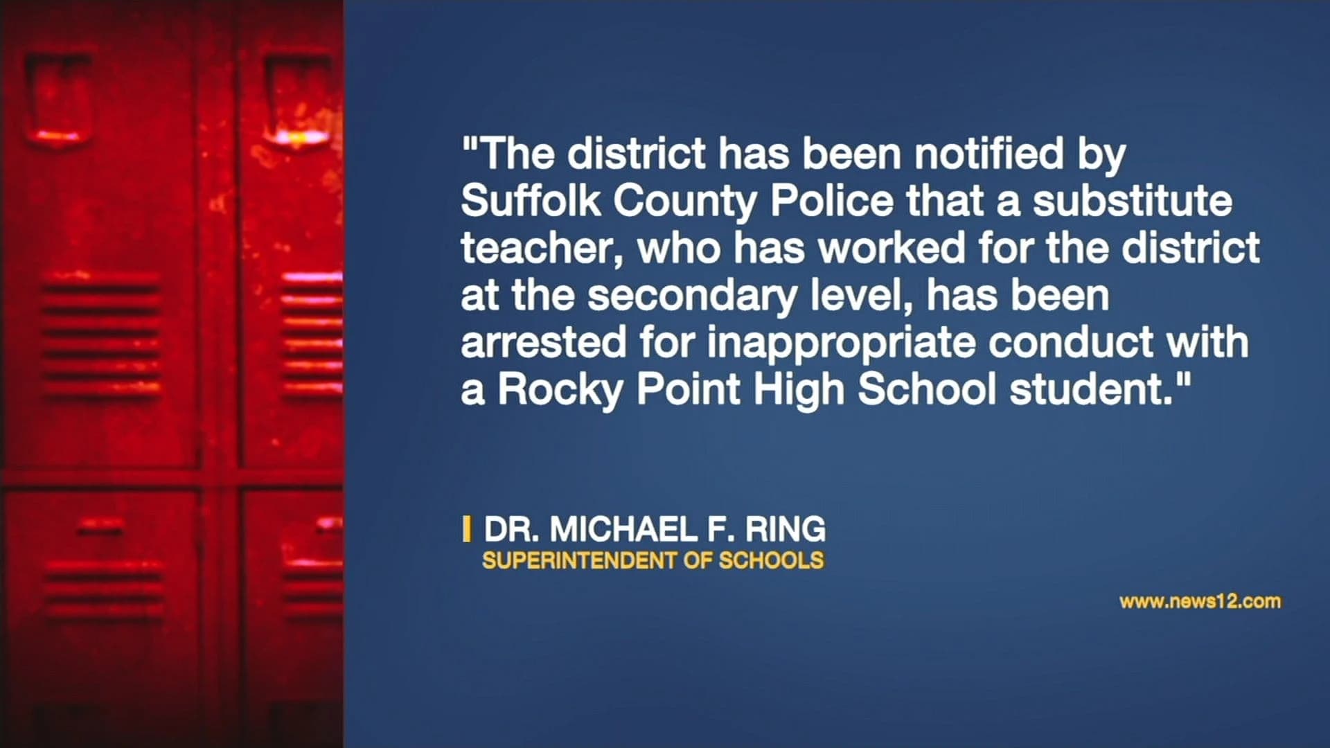 Rocky Point substitute teacher accused of inappropriate conduct