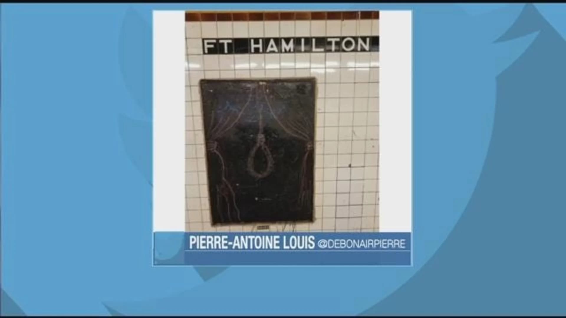 Chalk image of lynching rope found in Kensington subway station