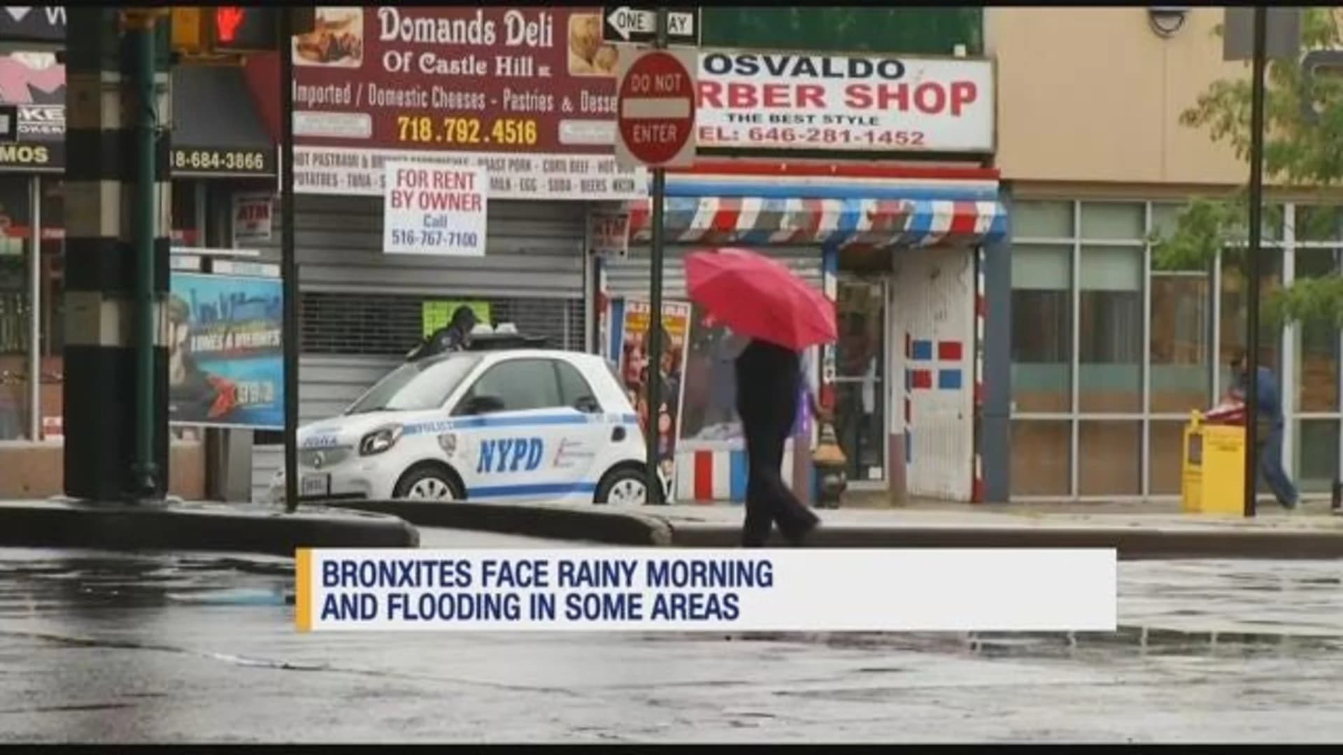 Strong rain swamps the Bronx