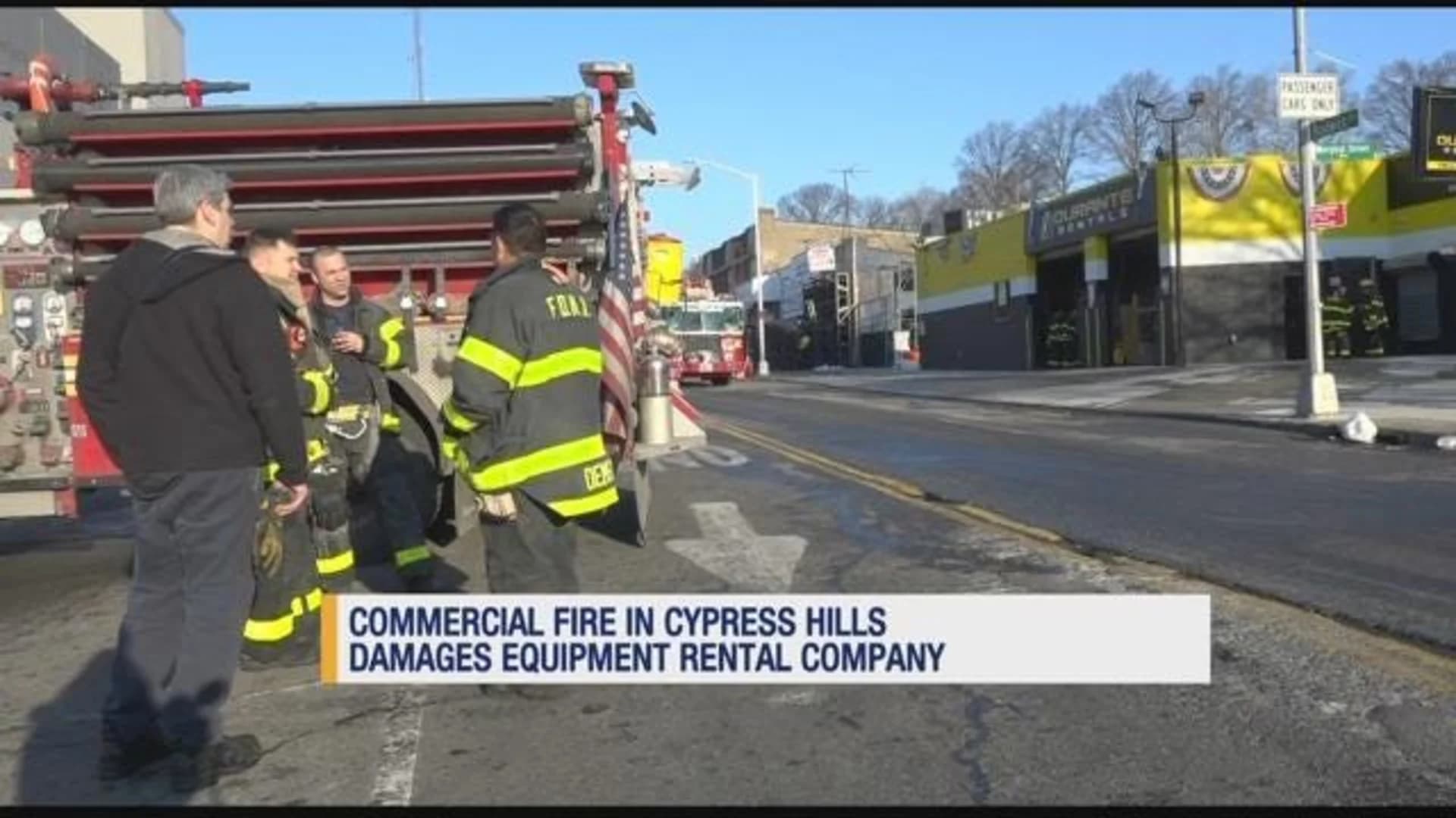 Crews battle fire in Cypress Hills commercial building