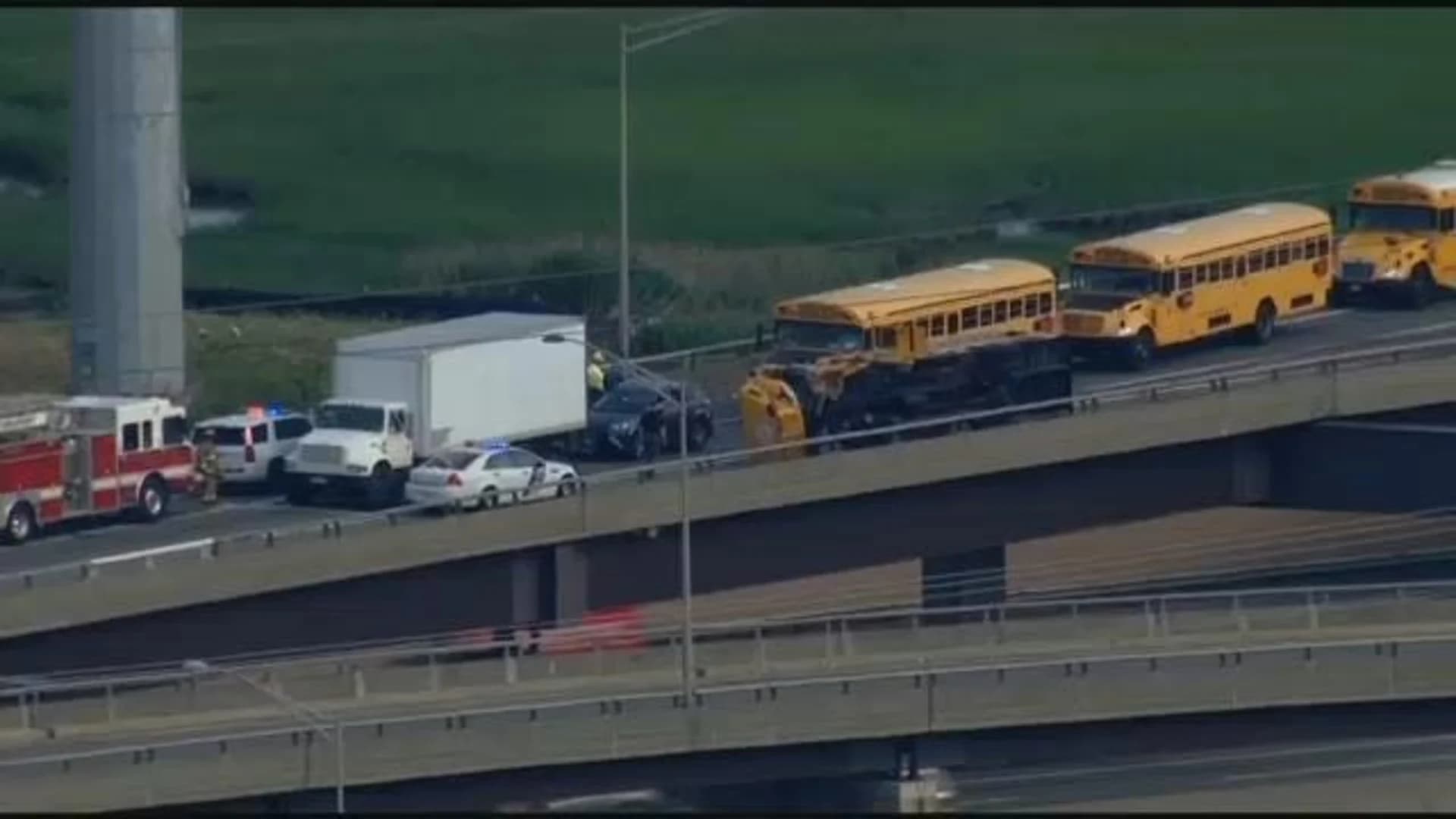 Police: 5 hospitalized when school bus from Brooklyn overturns in NJ