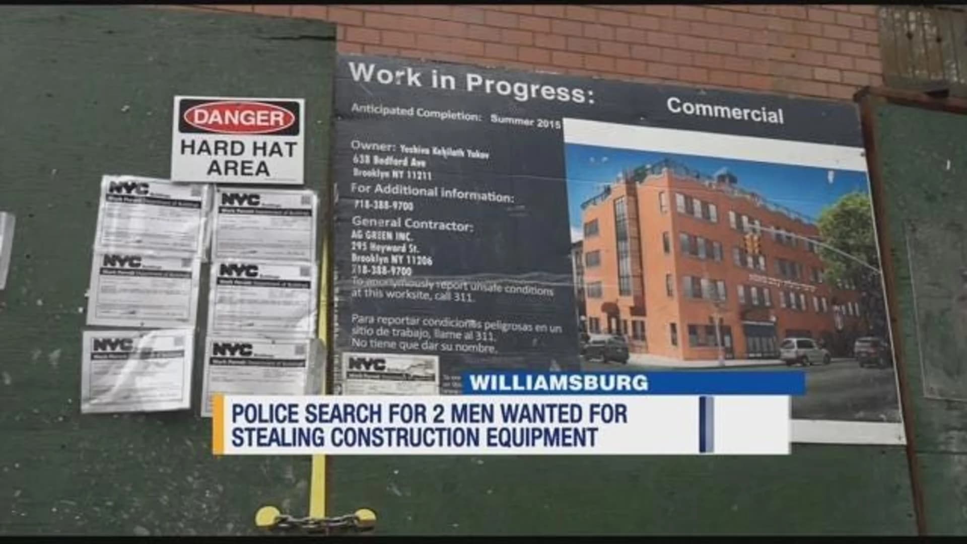 2 men sought for burglary of Williamsburg construction site