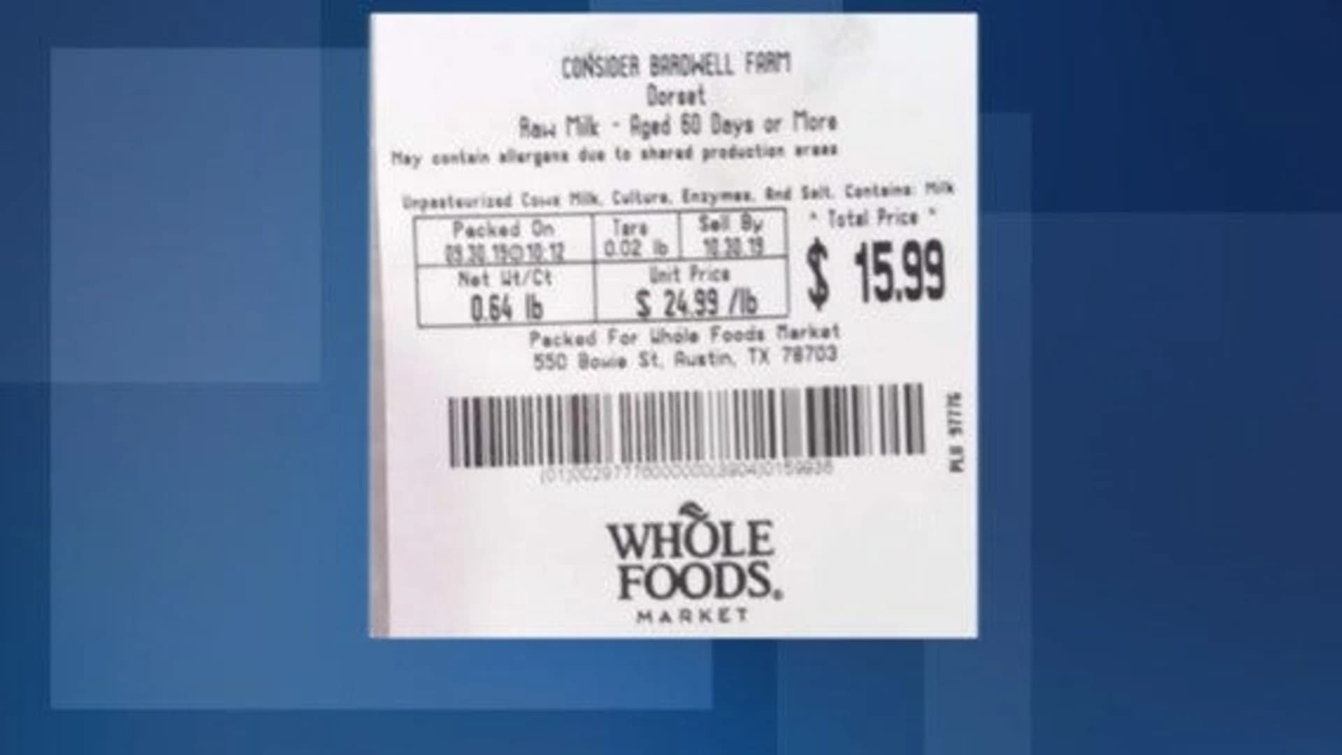 Whole Foods recalls certain cheese over potential Listeria contamination
