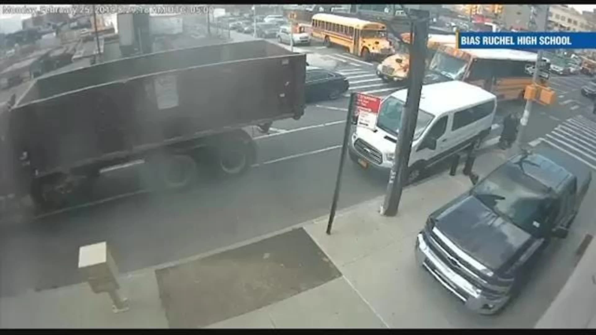 Video: Pickup truck veered onto curb to bypass traffic, nearly hit pedestrians