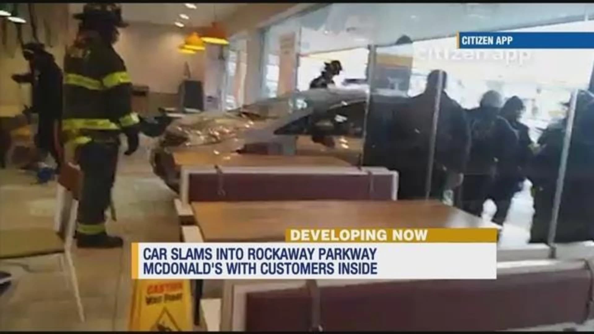 Car slams into McDonald's with customers inside